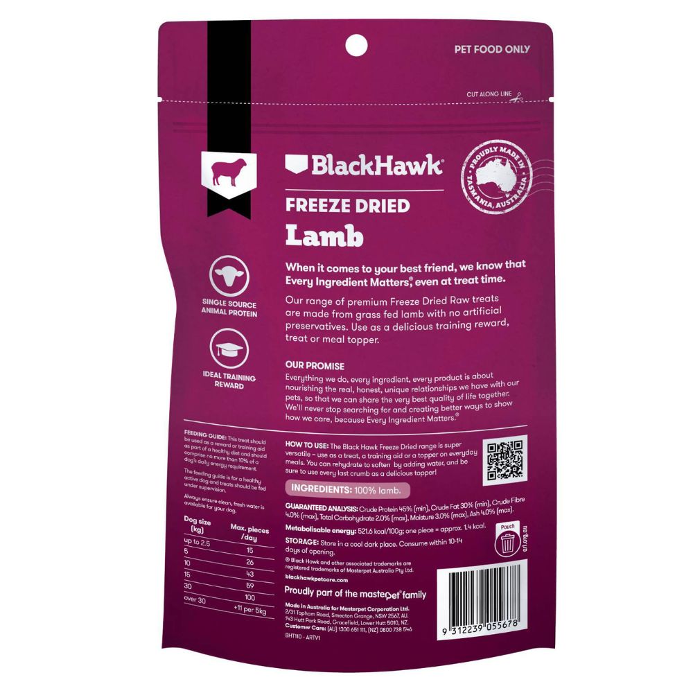 Black Hawk Freeze Dried Lamb Dog Treats