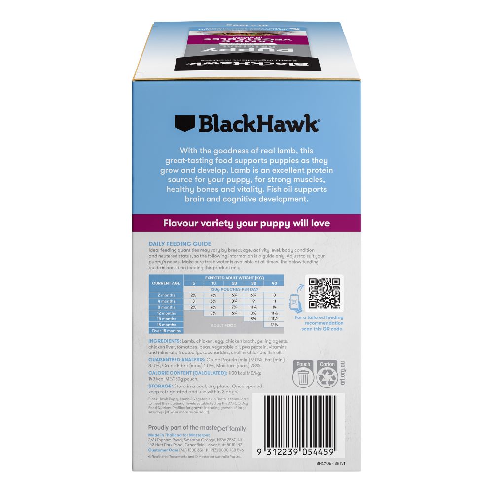 Black Hawk Puppy Lamb And Vegetables Wet Food Pouches