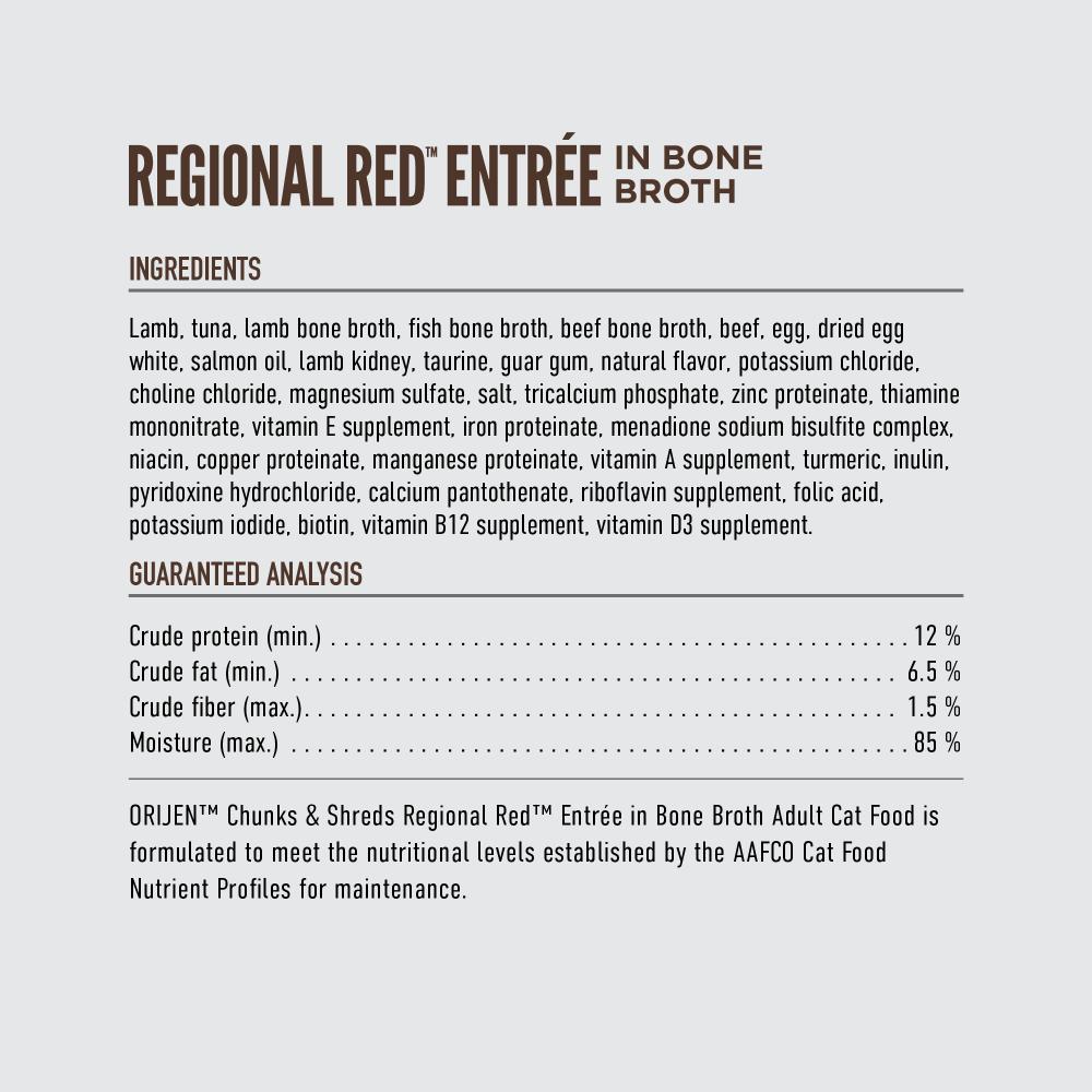 Orijen Chunks and Shreds Regional Red Adult Wet Cat Food