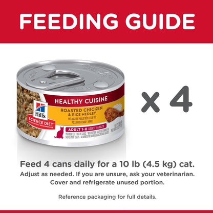 Hills Science Diet Adult Cat Healthy Cuisine Chicken and Rice Medley Canned Food