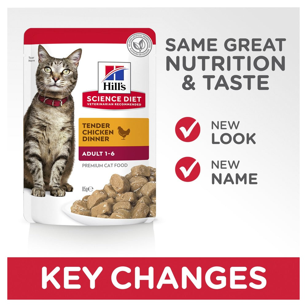 Hills Science Diet Adult Tender Chicken Cat Food Pouches