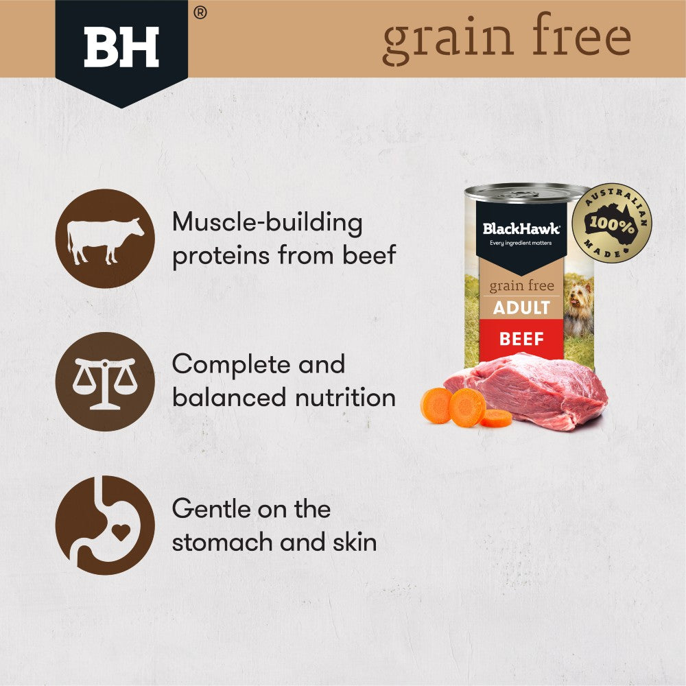 Black Hawk Dog Food Adult Grain Free Beef Wet Food