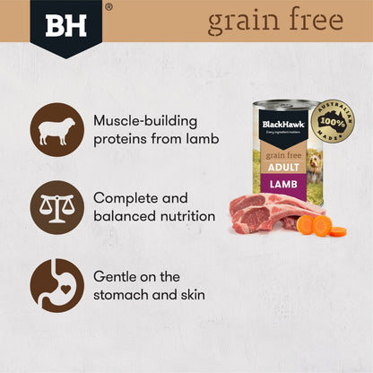 Black Hawk Dog Food Adult Grain Free Lamb Wet Food