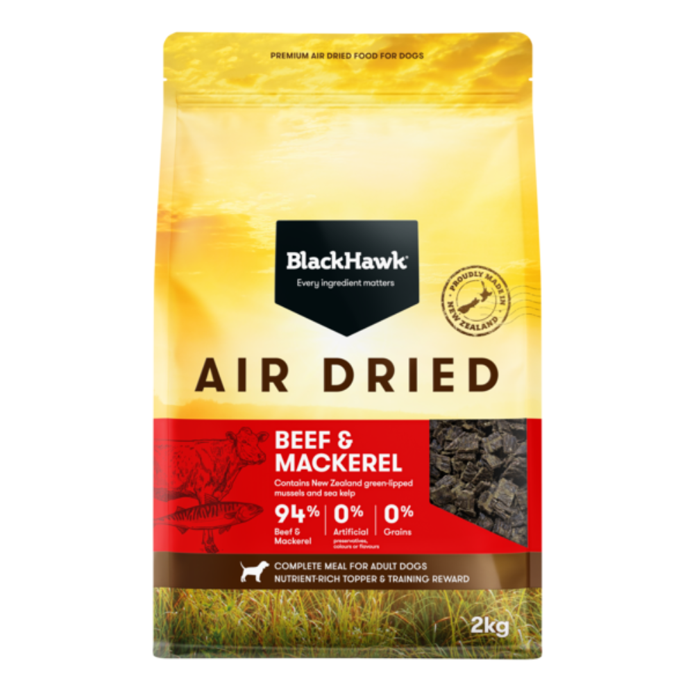 Black Hawk Air Dried Dog Food Beef and Mackerel