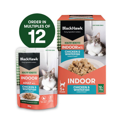 Black Hawk Adult Cat Healthy Benefits Indoor Pouches