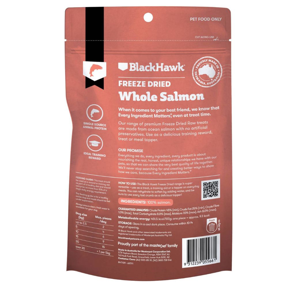 Black Hawk Freeze Dried Whole Salmon Dog Treats