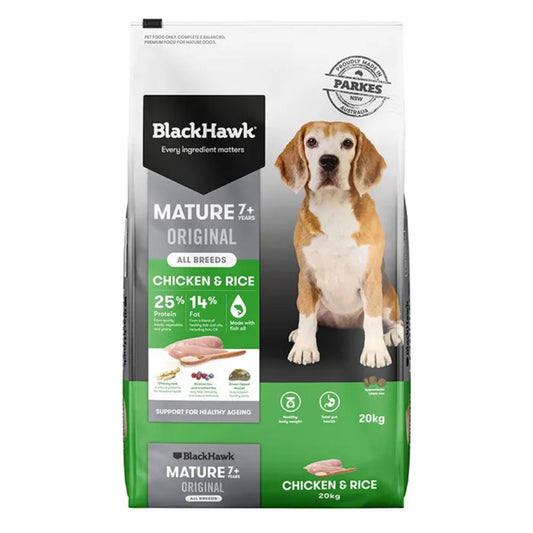 Black Hawk Dog Food Mature Chicken and Rice