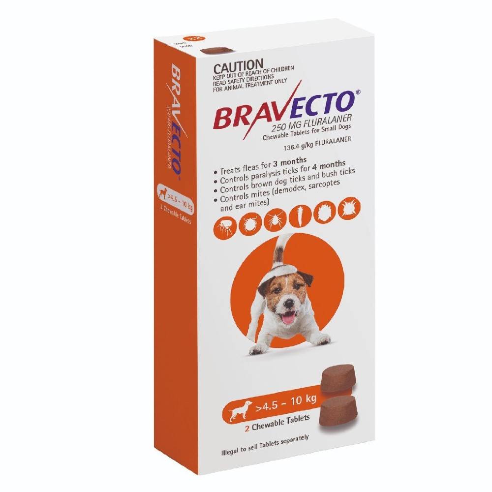 Bravecto Small 4.5-10kg Orange Dog Chew Treatment