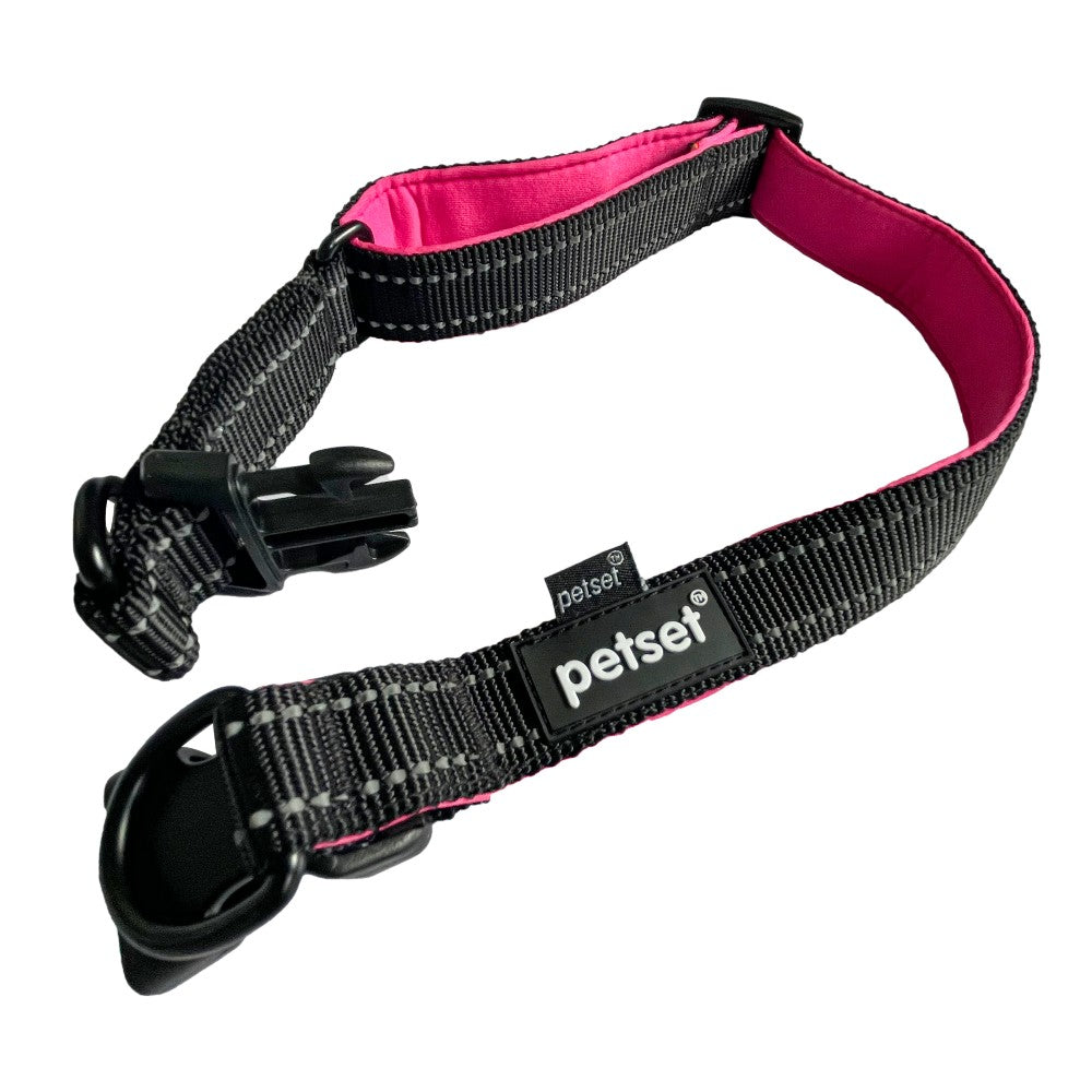 Petset Dog Collar Active Adjustable Black and Pink