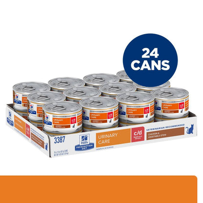 Hills Prescription Diet c/d Multicare Stress Urinary Care Chicken Vegetable Stew Canned Cat Food