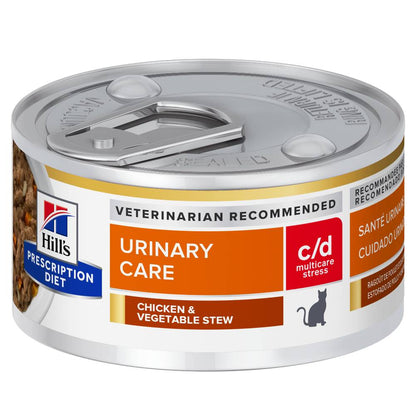 Hills Prescription Diet c/d Multicare Stress Urinary Care Chicken Vegetable Stew Canned Cat Food