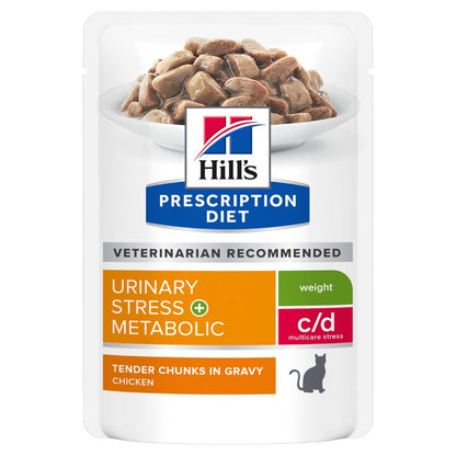 Hills Prescription Diet c/d Urinary Stress Plus Metabolic Cat Food Pouches