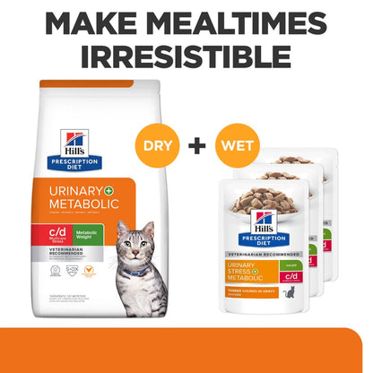 Hills Prescription Diet c/d Urinary Stress Plus Metabolic Cat Food Pouches