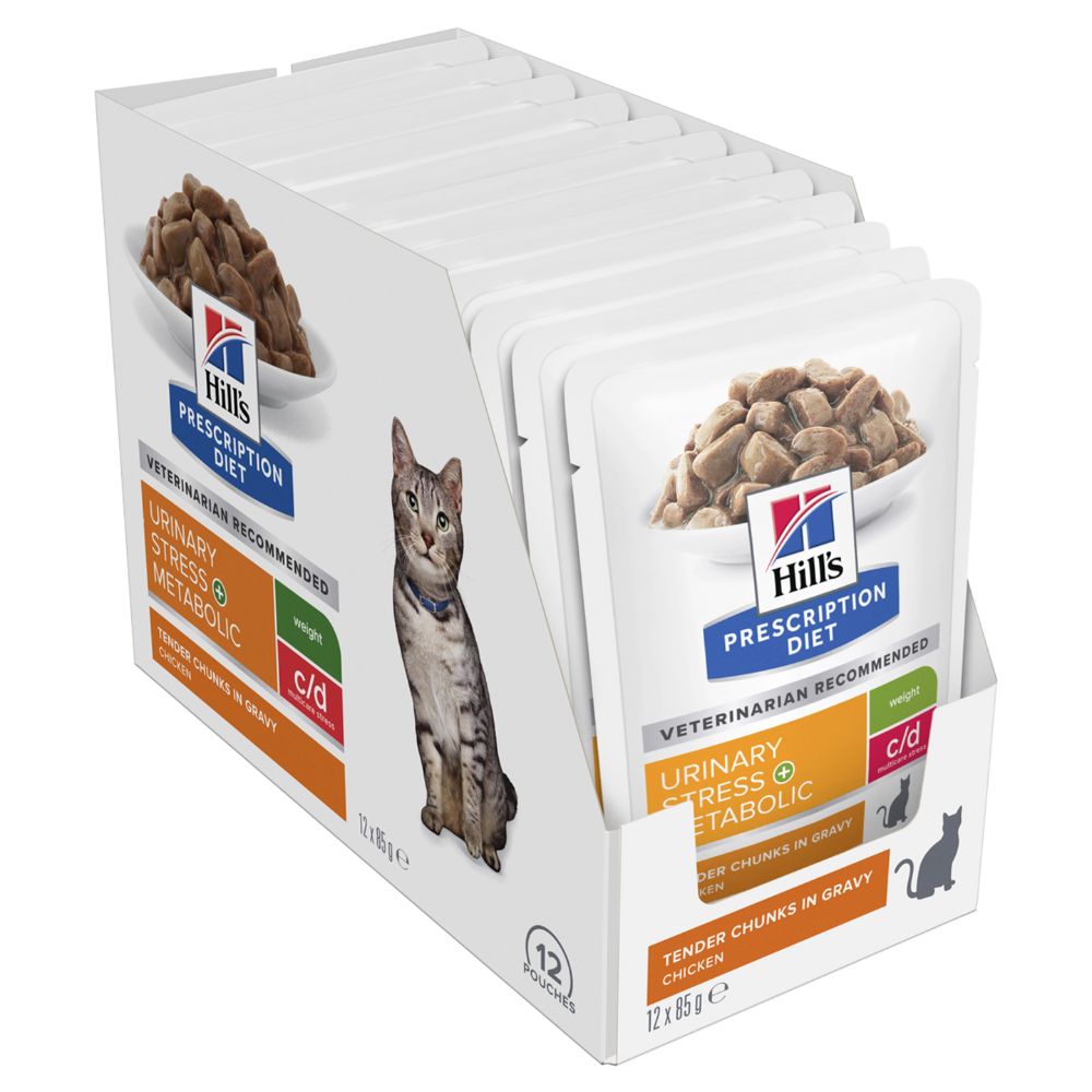 Hills Prescription Diet c/d Urinary Stress Plus Metabolic Cat Food Pouches
