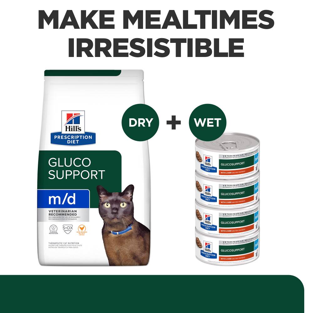 Hills Prescription Diet m/d GlucoSupport Weight Management Dry Cat Food
