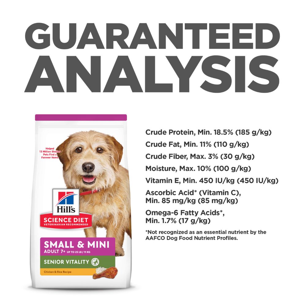 Hills Science Diet Adult 7+ Senior Vitality Small and Mini Dry Dog Food