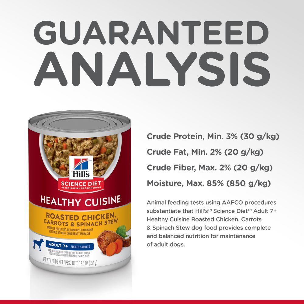 Hills Science Diet Adult 7+ Senior Healthy Cuisine Chicken and Carrot Stew Canned Dog Food