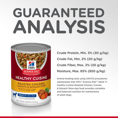 Hills Science Diet Adult 7+ Senior Healthy Cuisine Chicken and Carrot Stew Canned Dog Food