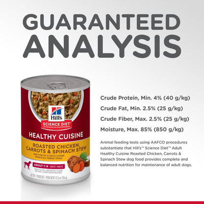 Hills Science Diet Adult Healthy Cuisine Chicken and Carrot Stew Canned Dog Food