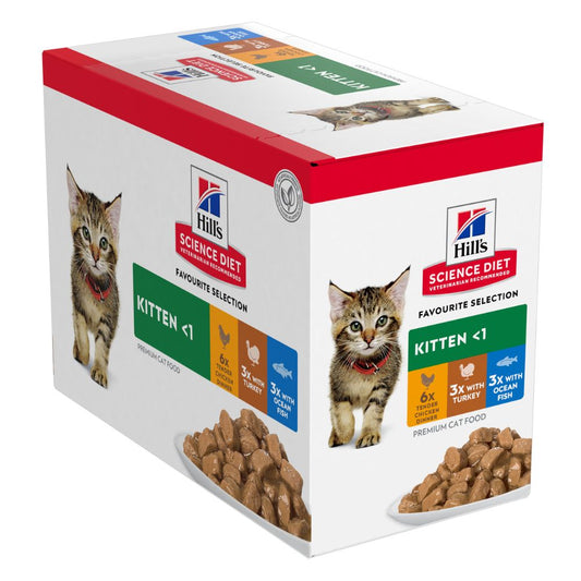 Hills Science Diet Kitten Favourite Selection Variety Pack Cat Food Pouches