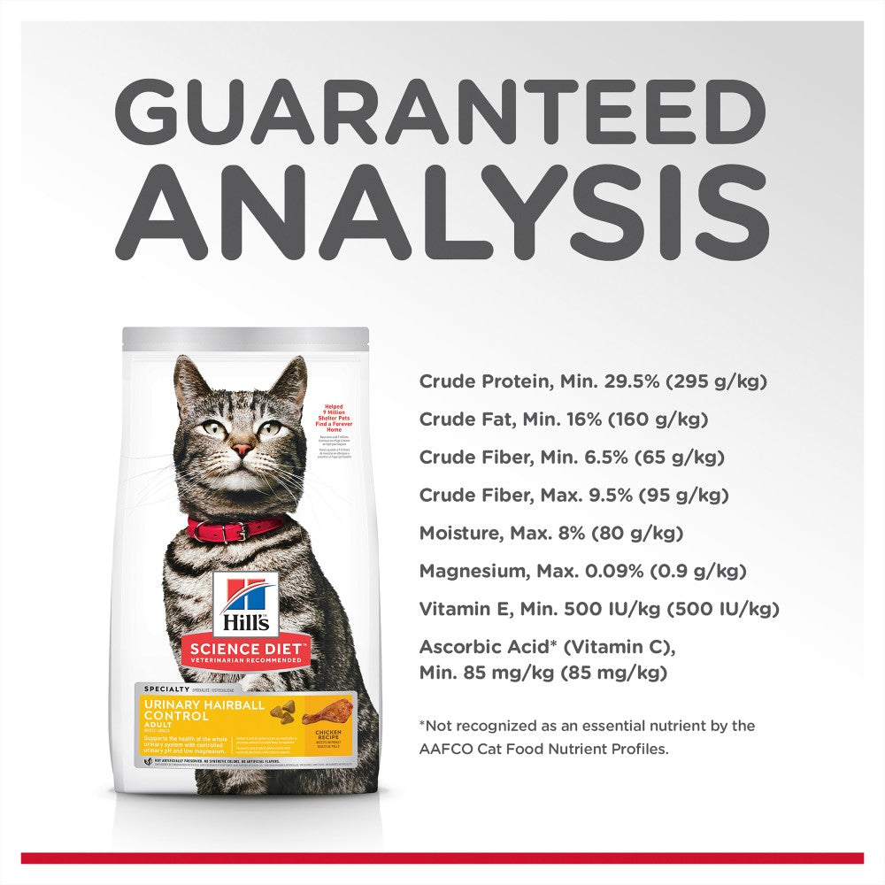 Hills Science Diet Adult Urinary Hairball Control Dry Cat Food
