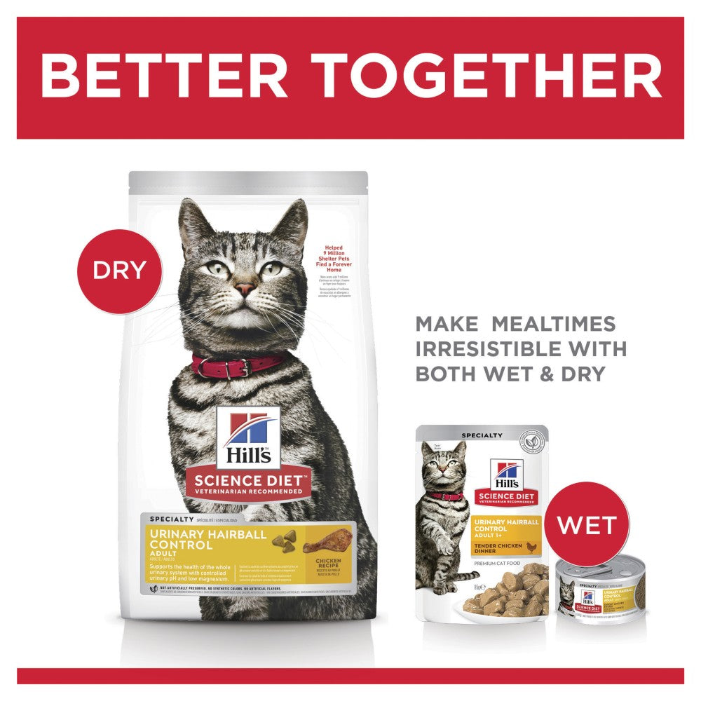 Hills Science Diet Adult Urinary Hairball Control Dry Cat Food