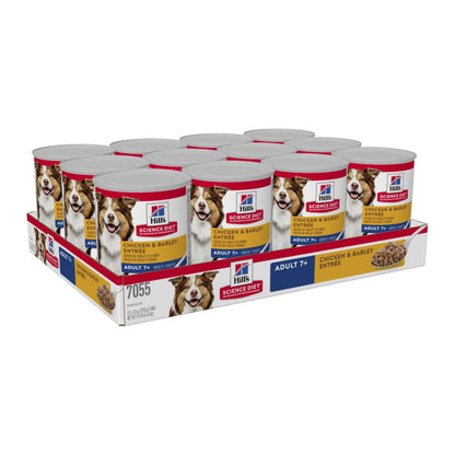 Hills Science Diet Senior Adult 7+ Chicken and Barley Entree Canned Dog Food
