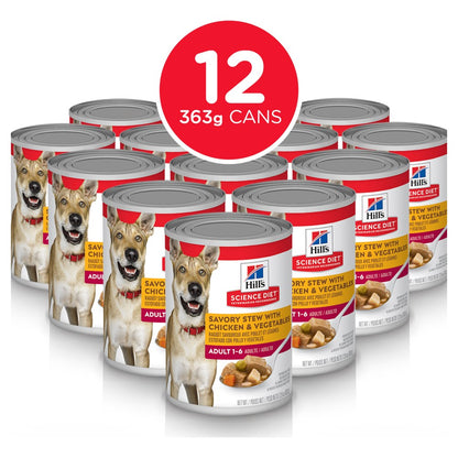 Hills Science Diet Adult Savory Stew Chicken and Vegetable Canned...
