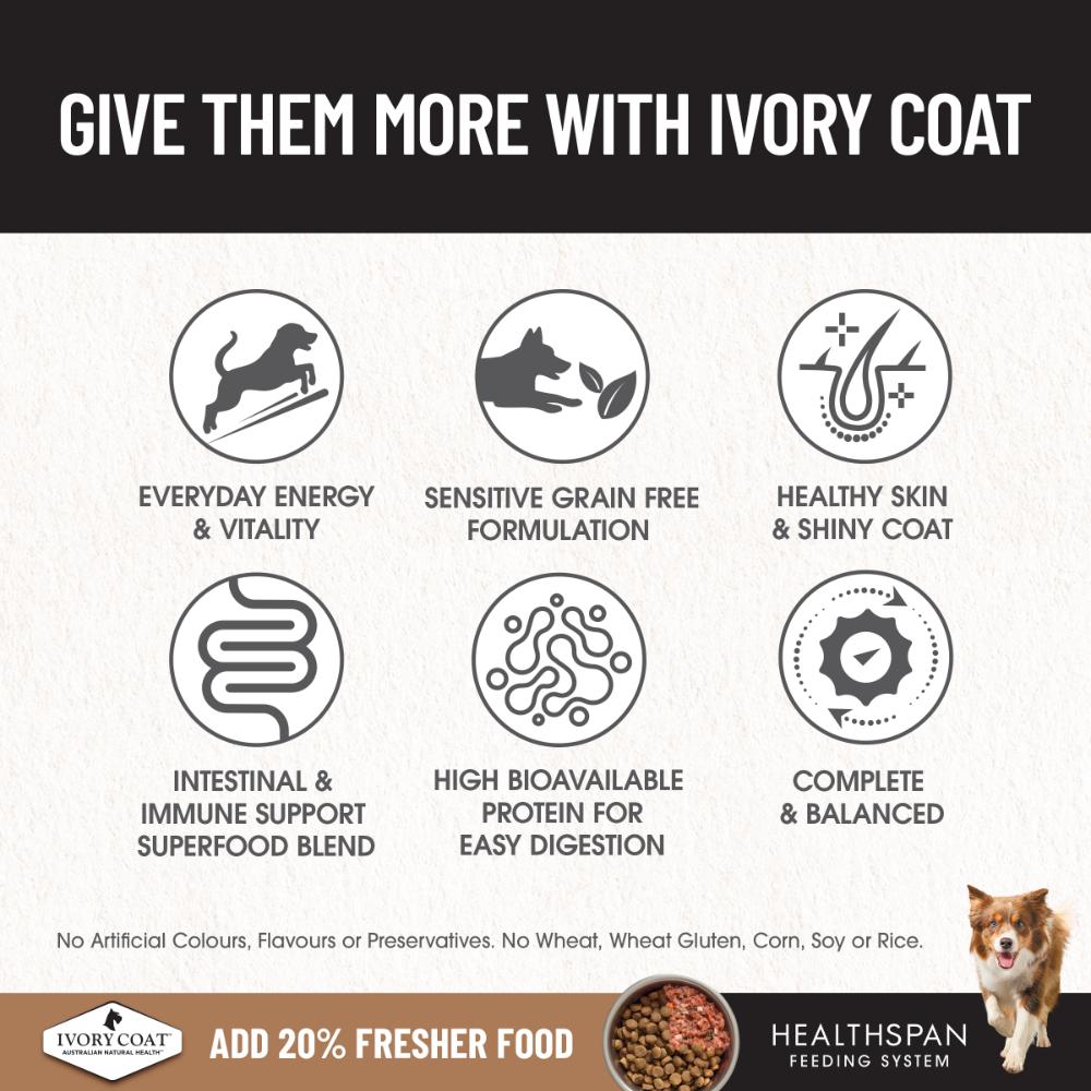 Ivory Coat Grain Free Adult Dog Lamb and Kangaroo