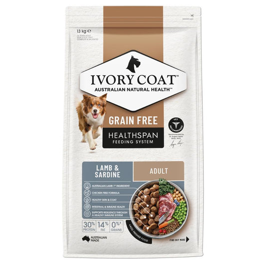 Ivory Coat Grain Free Adult Dog Lamb and Sardine