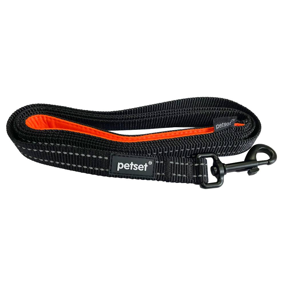 Petset Slim Line Active Dog Lead Black and Orange