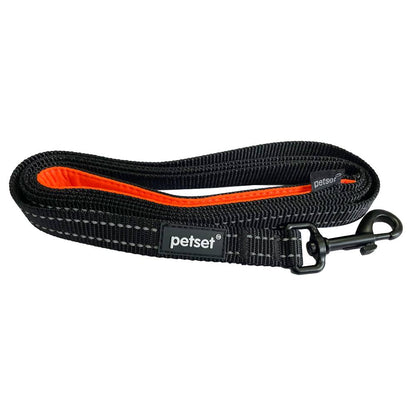 Petset Slim Line Active Dog Lead Black and Orange