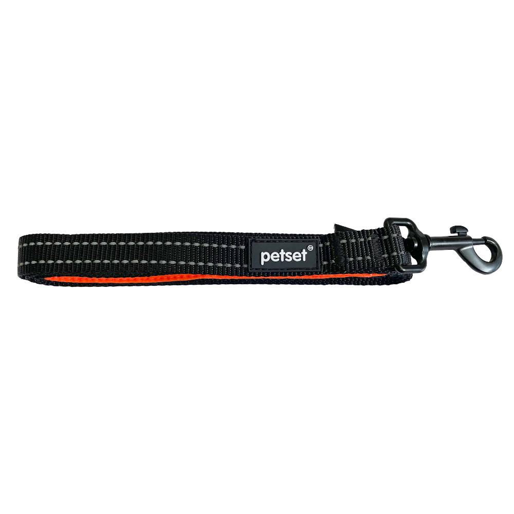 Petset Slim Line Active Dog Lead Black and Orange