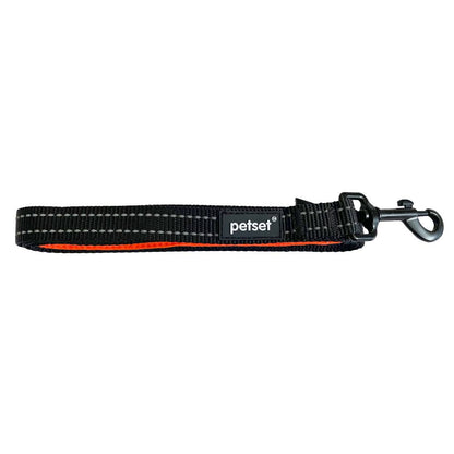 Petset Slim Line Active Dog Lead Black and Orange