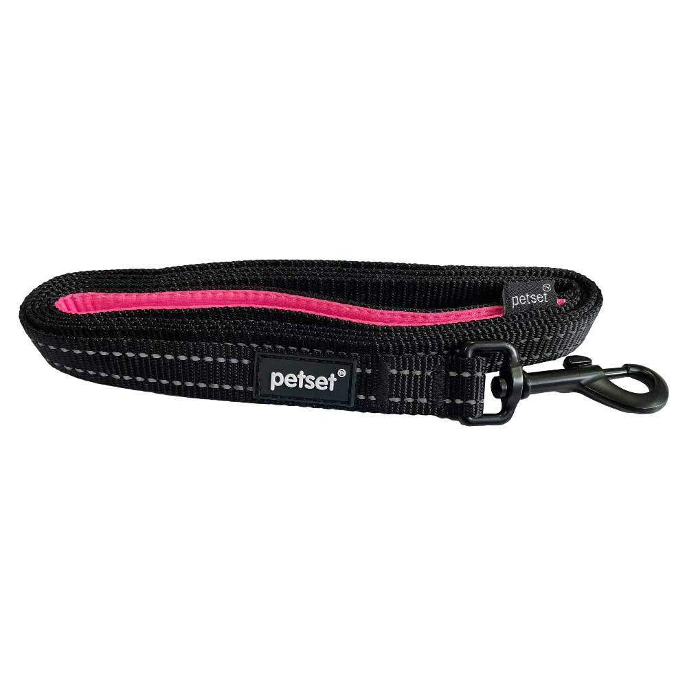 Petset Slim Line Active Dog Lead Black and Pink