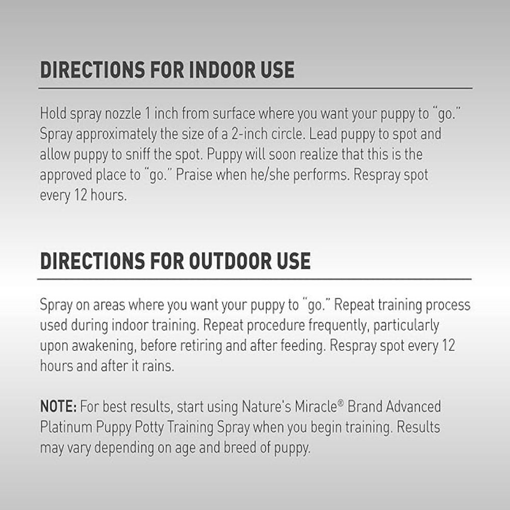 Natures Miracle Advanced Platinum Puppy Training Spray