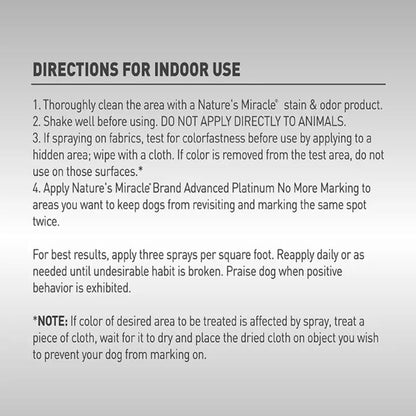 Natures Miracle Advanced Platinum No More Marking Spray for Dogs