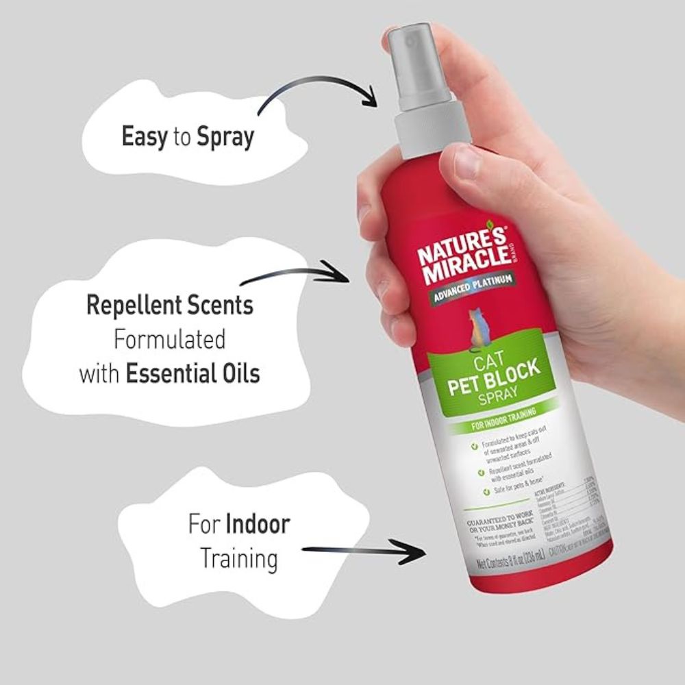 Natures Miracle Advanced Platinum Cat Pet Block Repellent Spray