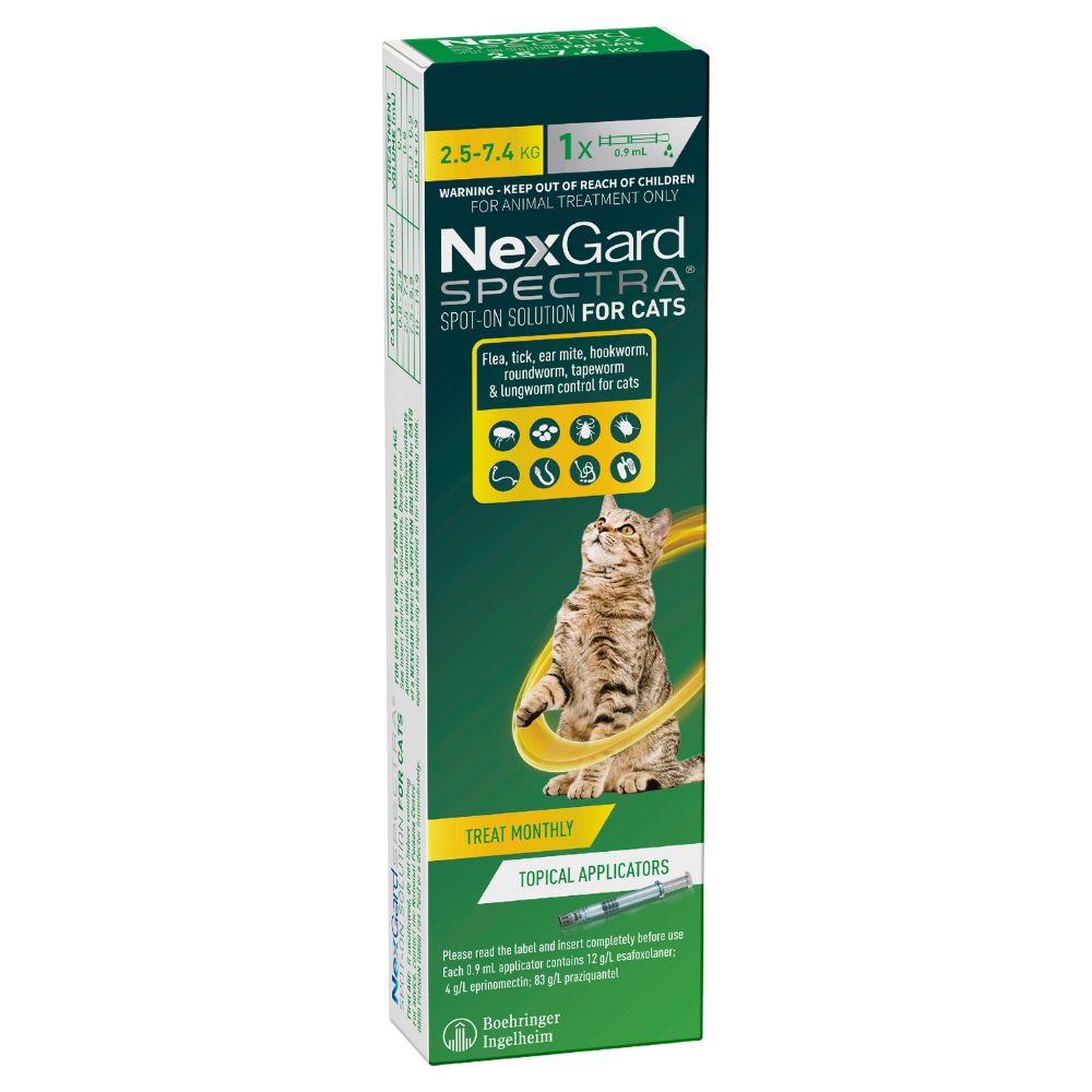 NexGard Spectra Large Cats 2.5-7.5kg Yellow