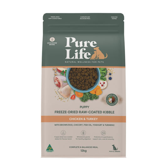 PureLife Puppy Freeze-Dried Raw-Coated Chicken and Turkey Dog Food