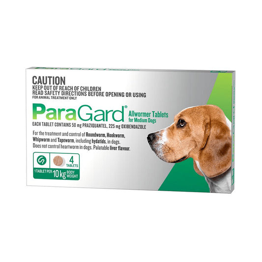 Paragard Allwormer Medium Dog up to 10kg Green