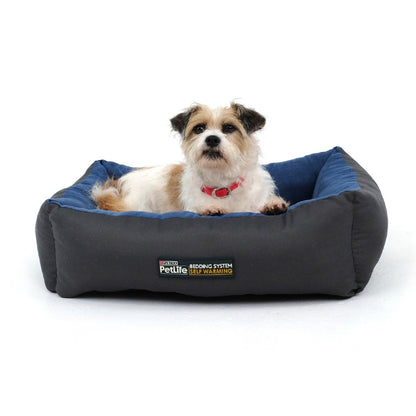 Purina Petlife Self Warm Cuddle Bed Blue/Charcoal