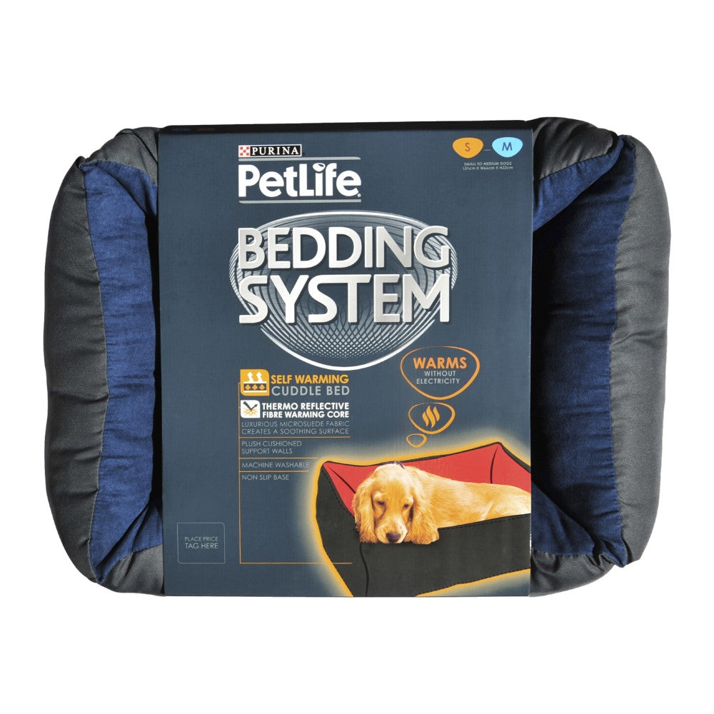 Purina Petlife Self Warm Cuddle Bed Blue/Charcoal