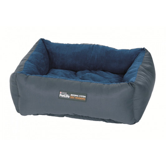 Purina Petlife Self Warm Cuddle Bed Blue/Charcoal