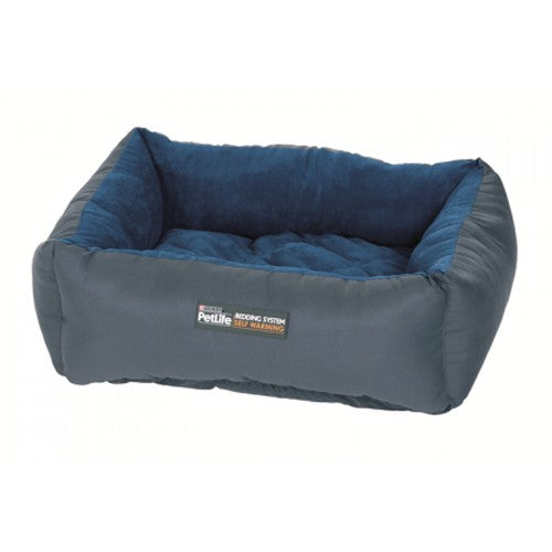 Purina Petlife Self Warm Cuddle Bed Blue/Charcoal