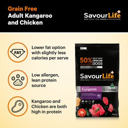 SavourLife Grain Free Adult Kangaroo and Chicken Dog Food