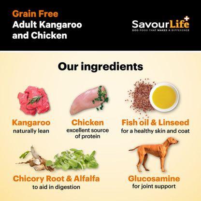 SavourLife Grain Free Adult Kangaroo and Chicken Dog Food