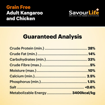 SavourLife Grain Free Adult Kangaroo and Chicken Dog Food