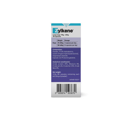 ZYLKENE LARGE DOG 15-60KG 450MG CAPSULES