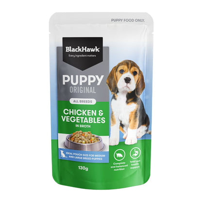 Black Hawk Puppy Chicken And Vegetables Wet Food Pouches